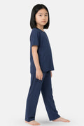 Girls wearing airforce navy pajamas
