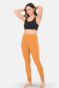 Women's caramel churidar leggings with soft stretch fabric