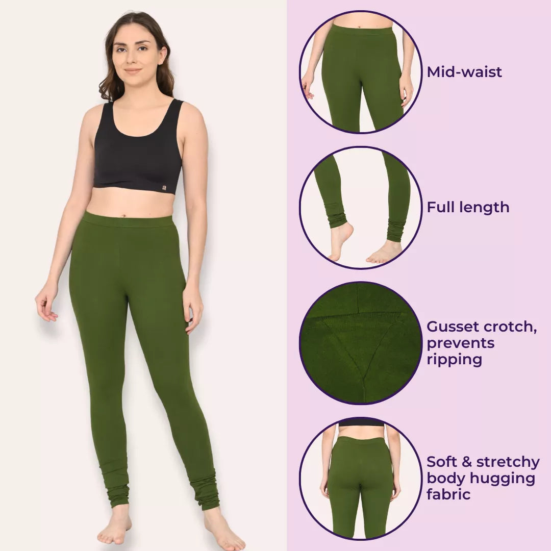 Churidar Leggings Features Green