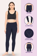 Navy blue churidar leggings for girls showcasing key features