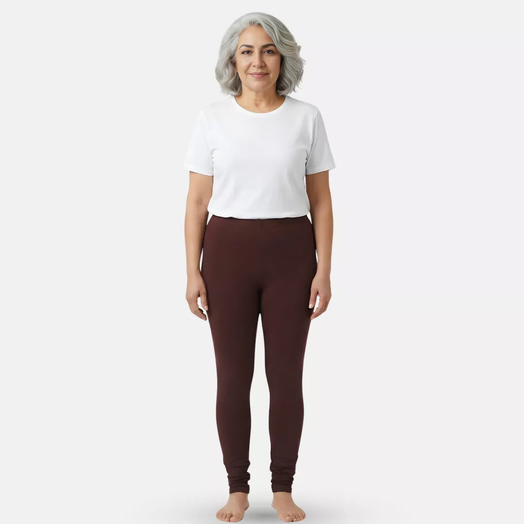 Churidar Leggings For Seniors Brown