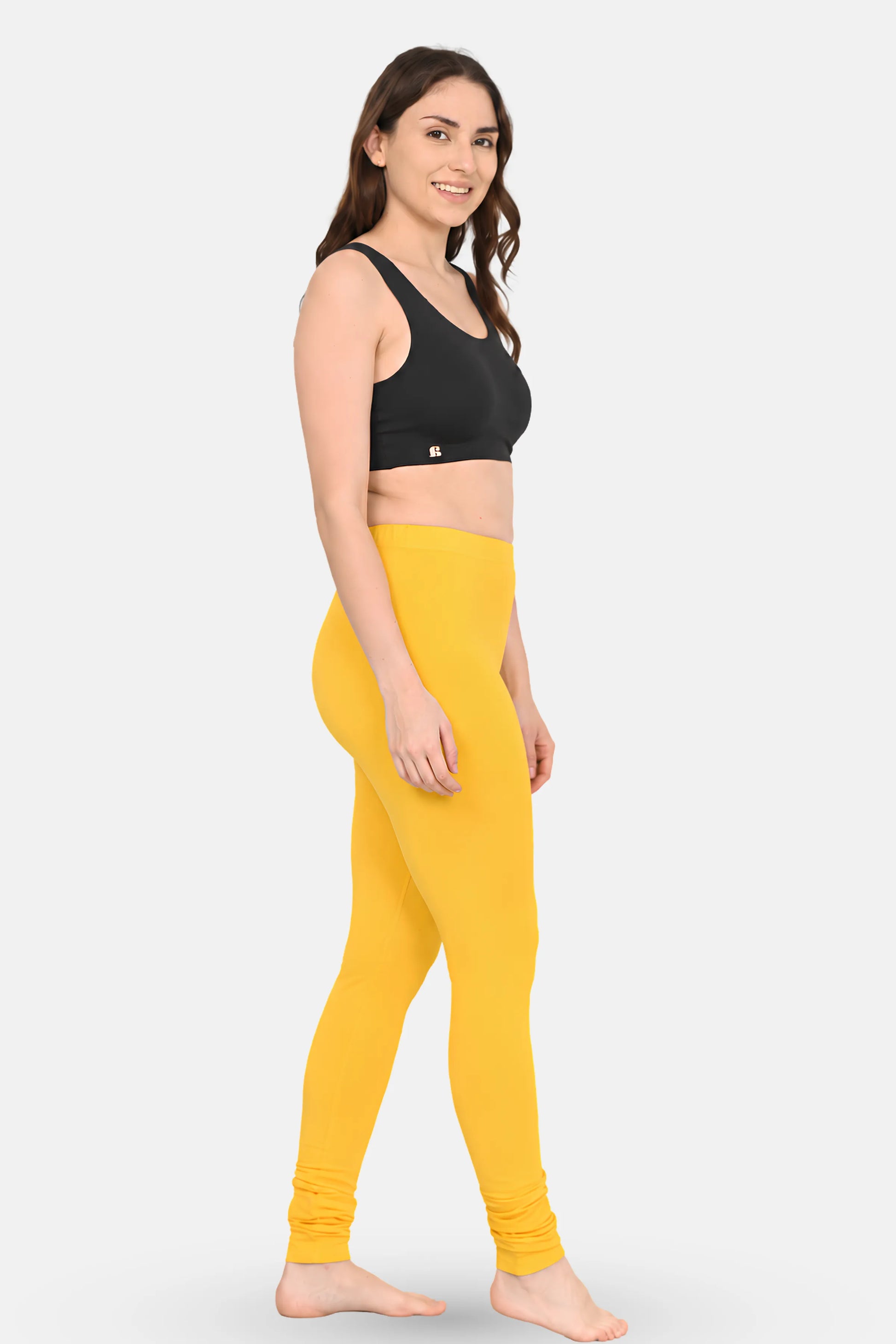 Yellow color churidar leggings for women