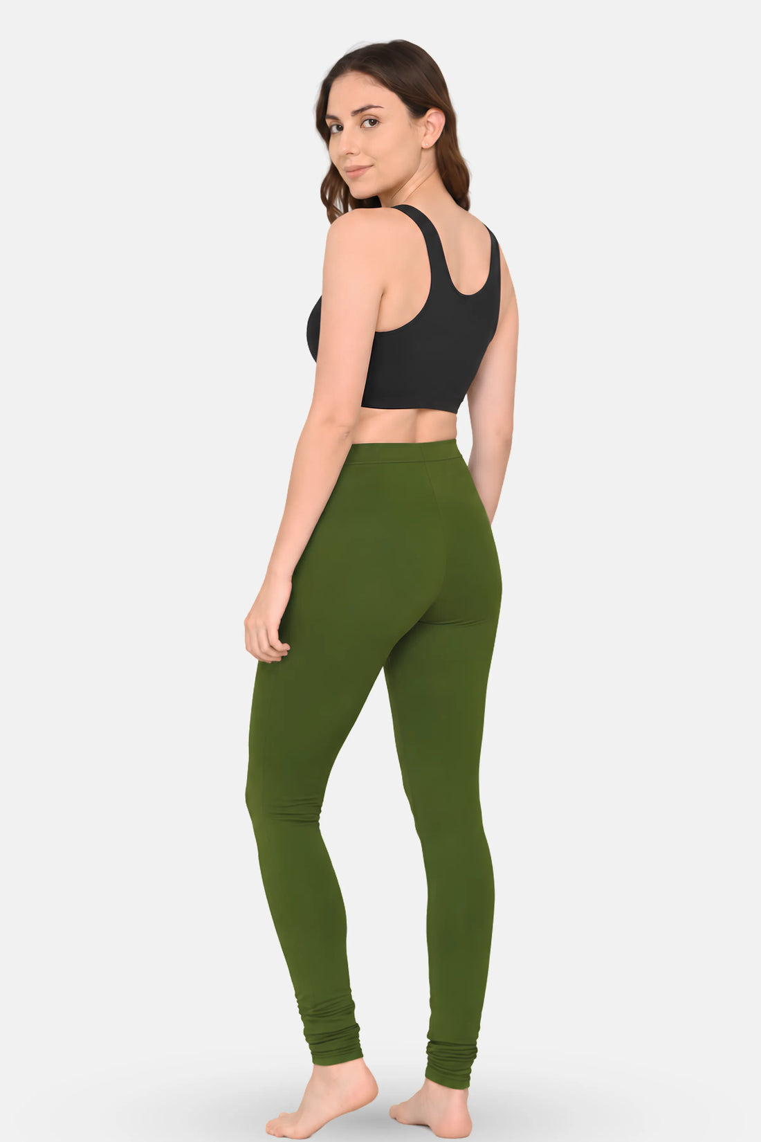Stylish green churidar leggings for women daily wear