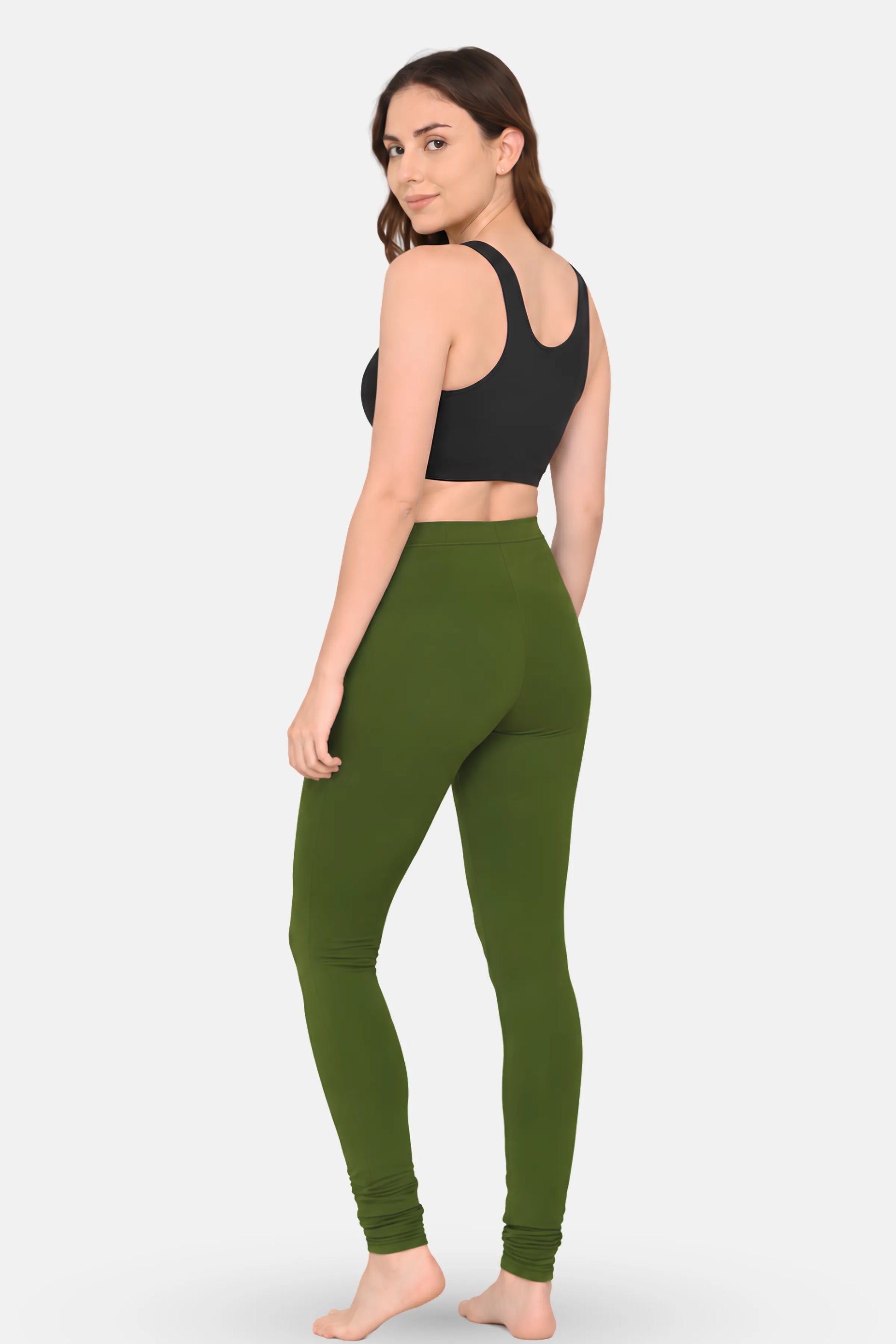 Stylish green churidar leggings for women daily wear