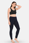 women wearing churidar leggings -color-Navy blue