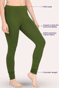 women  wearing churidar leggings -feature image-Green