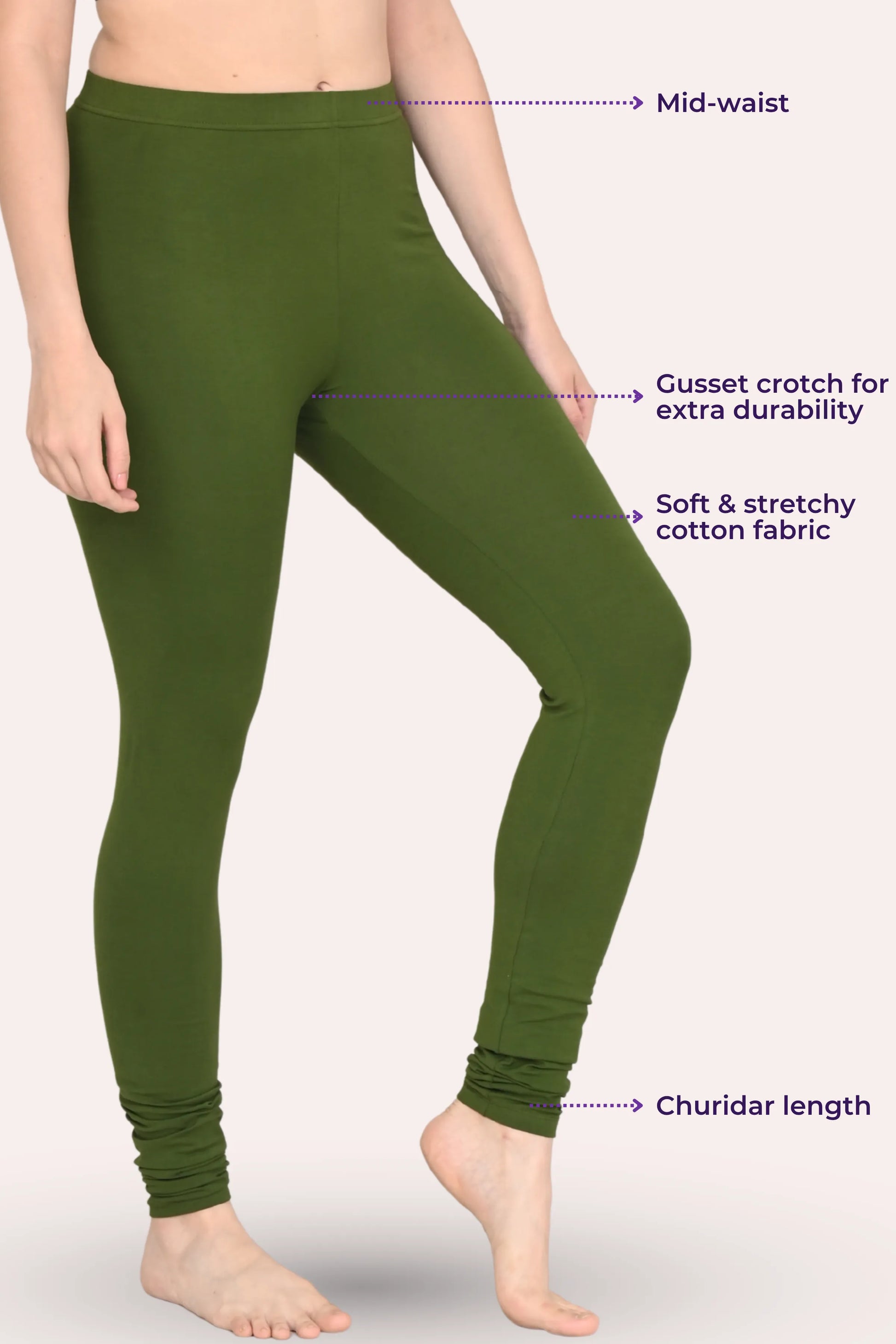 women  wearing churidar leggings -feature image-Green