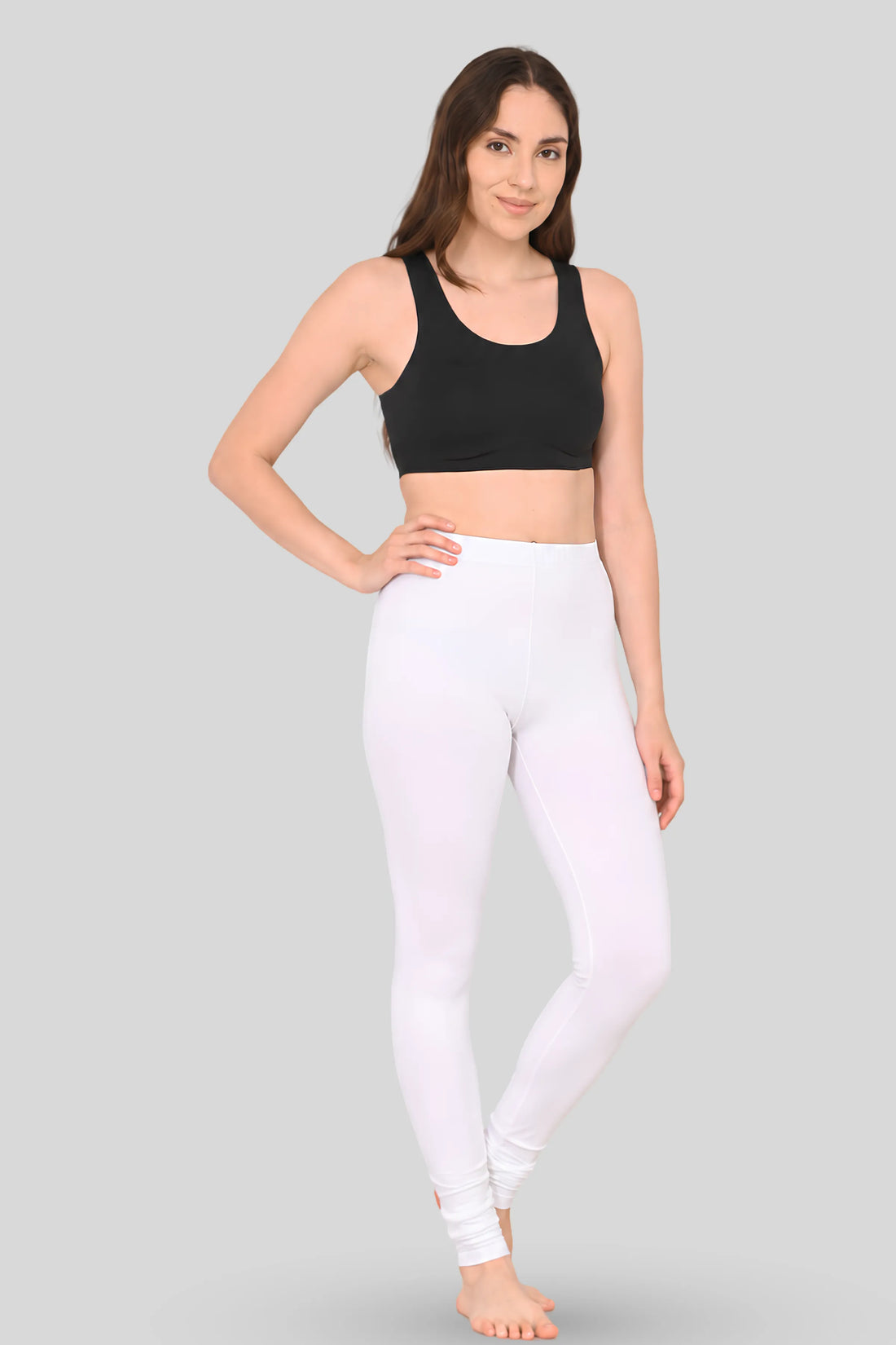 Women's white churidar leggings made for all-day comfort