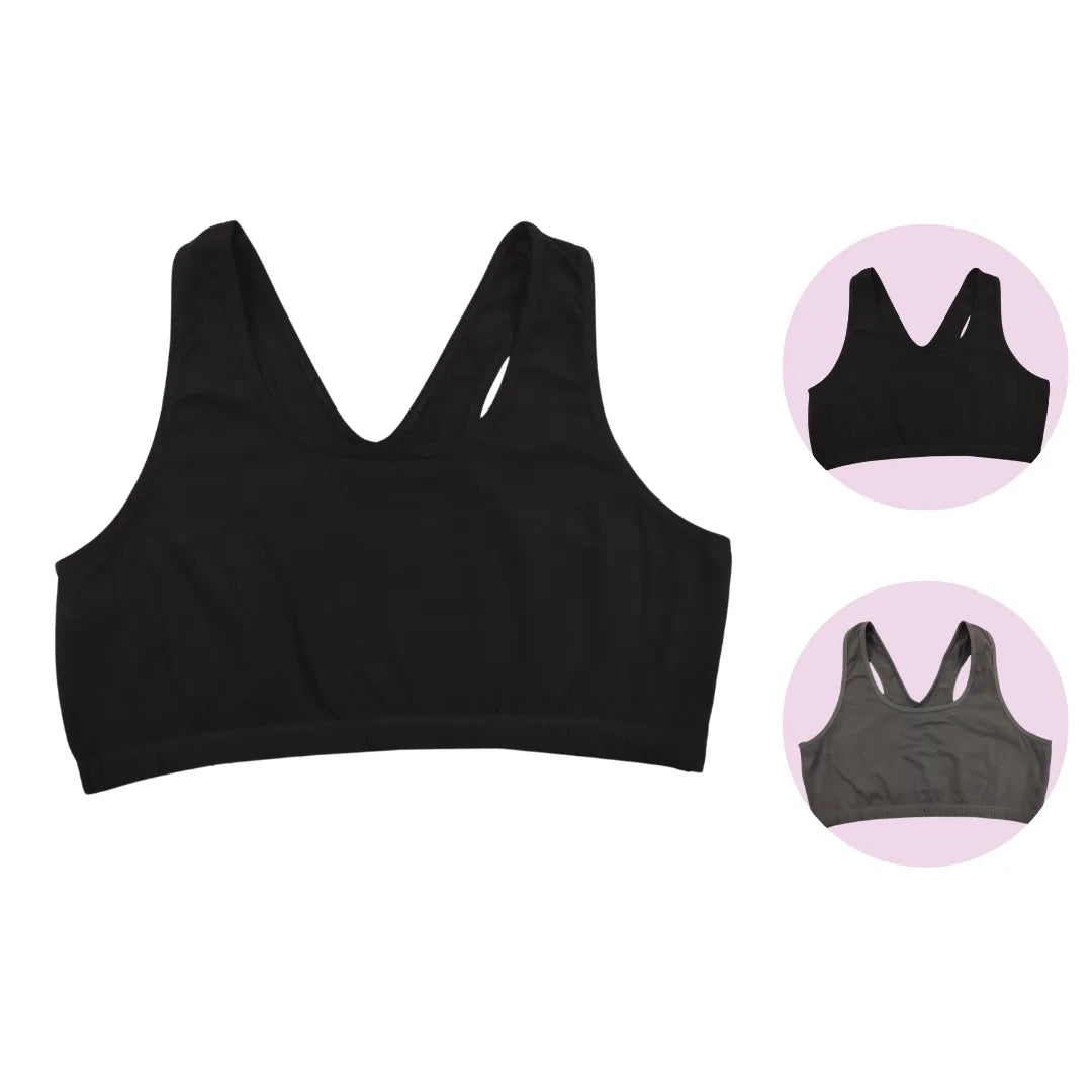  Comfort Bras For Older Ladies Black & Grey 