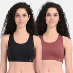 Comfortable Sports Bra Black & Mesa Rose