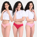 Cotton Bikini Panties For Women Dark Pink, Light Pink & Peach