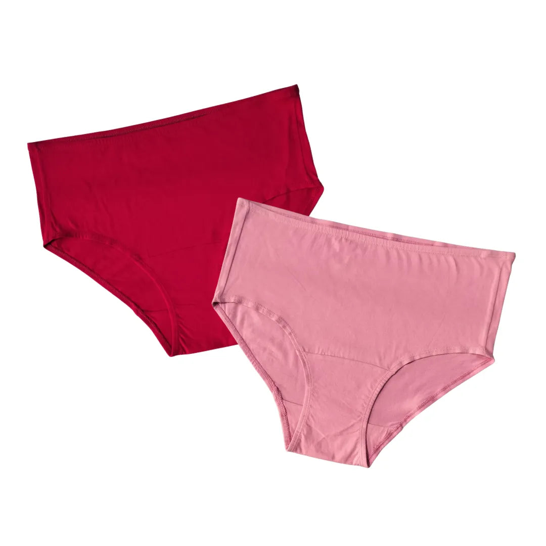 Cotton Panties For Elderly Women Dark Pink & Light Pink