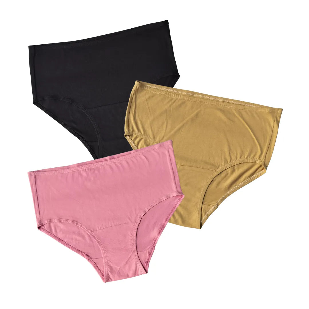 Cotton Panties For Elderly Women Navy Blue, Light Pink & Skin