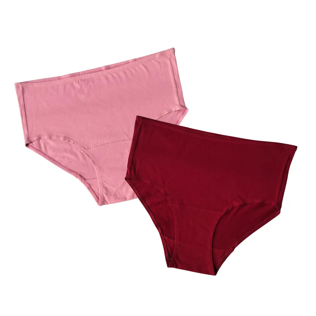 Cotton Panty For Older Women Light Pink & Maroon