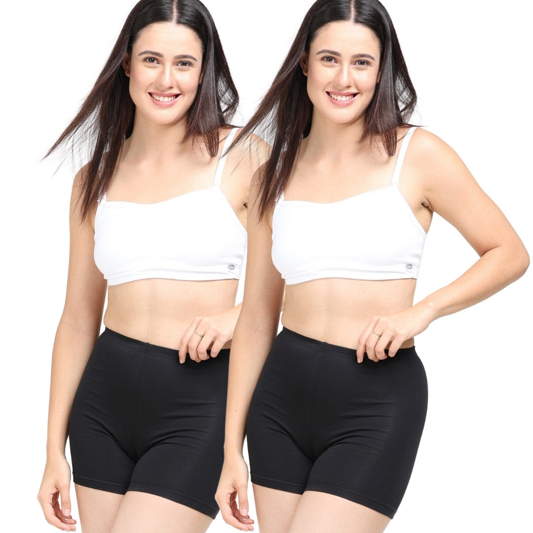 Cotton Shorties Black Pack Of 2