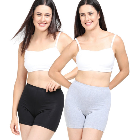 Under Dress Shorts | Full Hip Coverage | Prevents Inner Thigh Chafing | 2 Pack