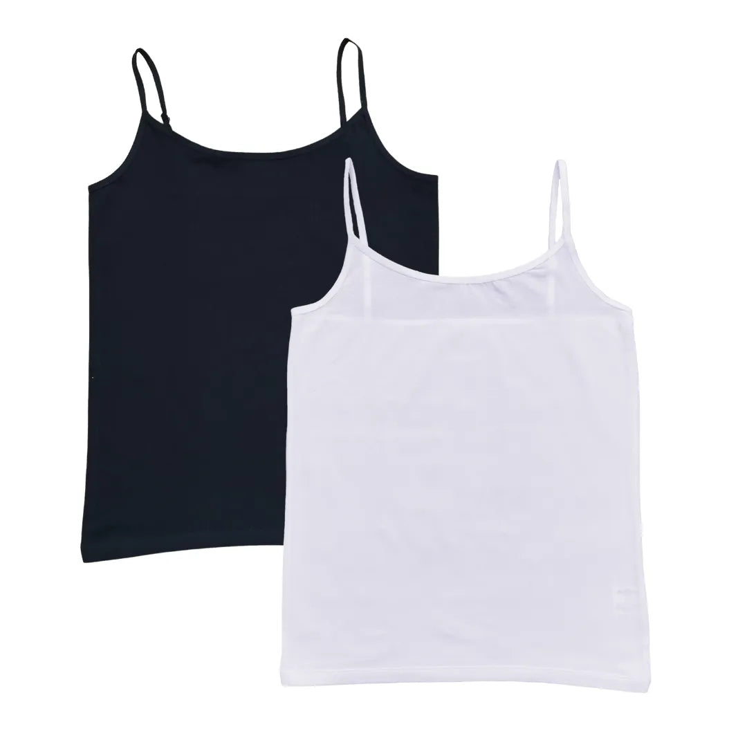 Cotton Spaghetti Strap Tops For Seniors Black & White