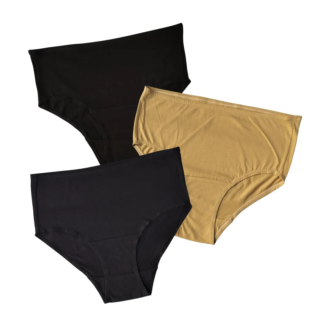 Cotton Underwear For Older Women Black, Navy Blue & Skin