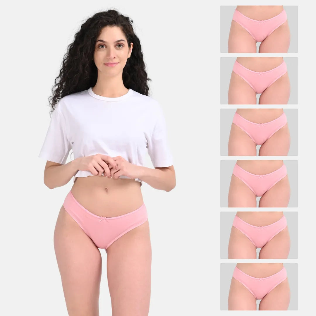Cotton Bikini Panties Peach Pack Of 6