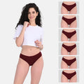 Cotton Bikini Panties Wine Pack Of 6