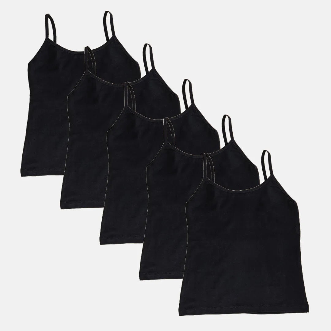 Cotton Camisole Black Pack Of 5