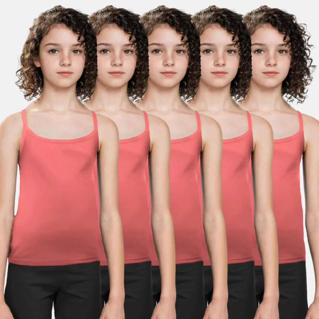 Cotton Camisole Light Coral Pack Of 5