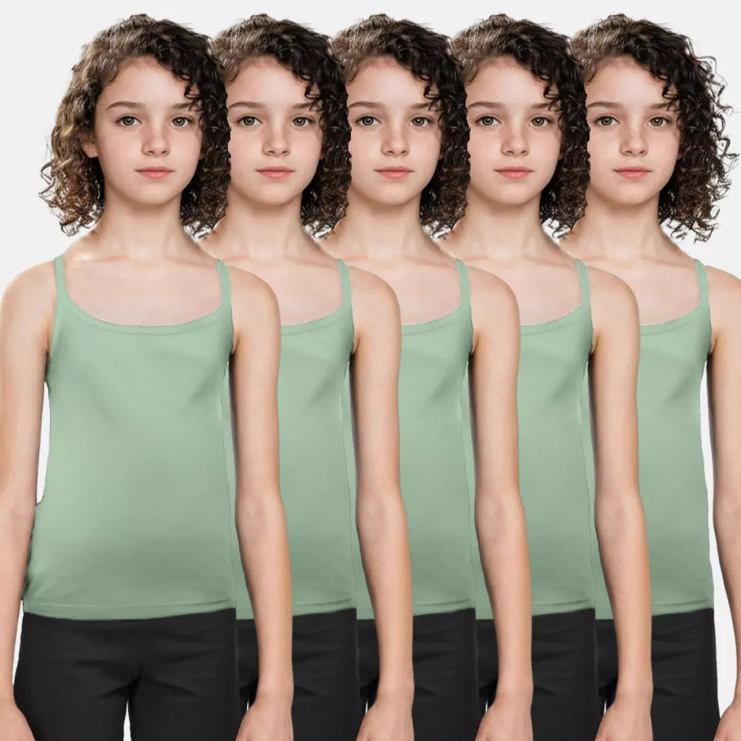 Cotton Camisole Sea Green Pack Of 5