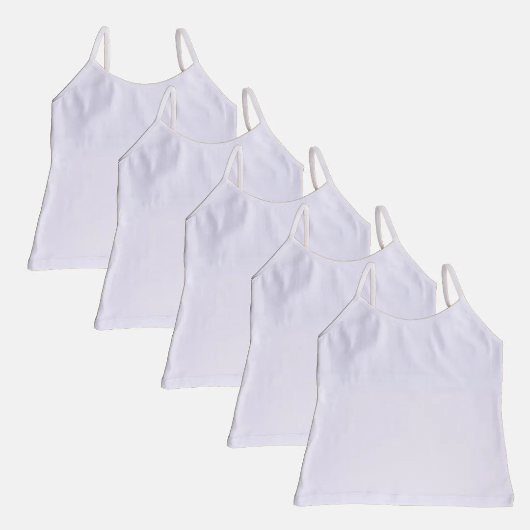 Cotton Camisole White Pack Of 5