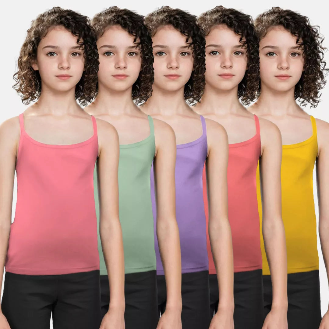 Cotton Camisoles Mixed Colors Pack Of 5