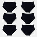 Cotton Hipster Panties Black Pack Of 6