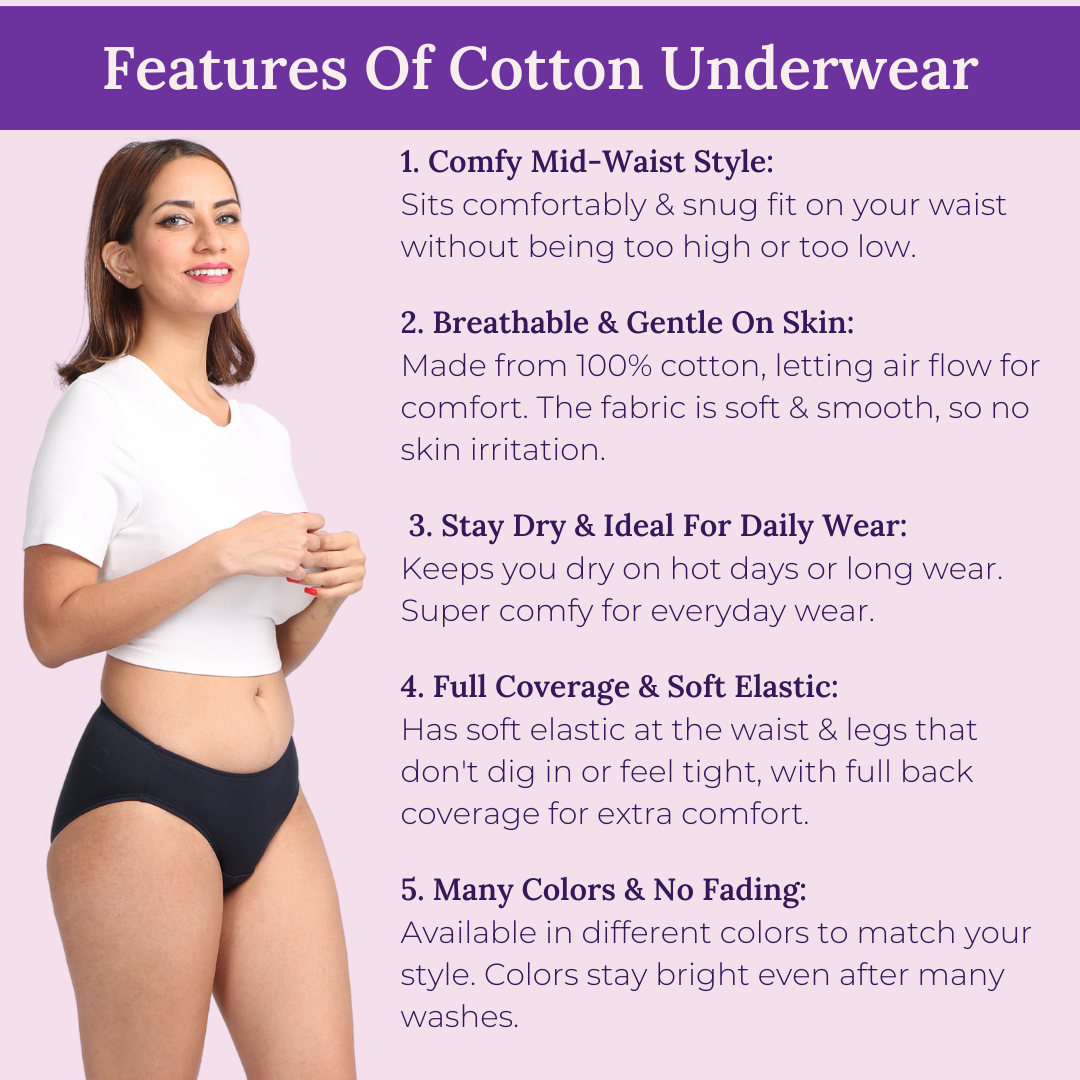 Features Of Cotton Hipster Underwear