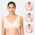 Cotton Nursing Sleep Bra Skin Pack Of 3
