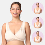 Cotton Nursing Sleep Bra Skin Pack Of 3
