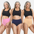 Cotton Panties For Elderly Women Navy Blue, Light Pink & Skin