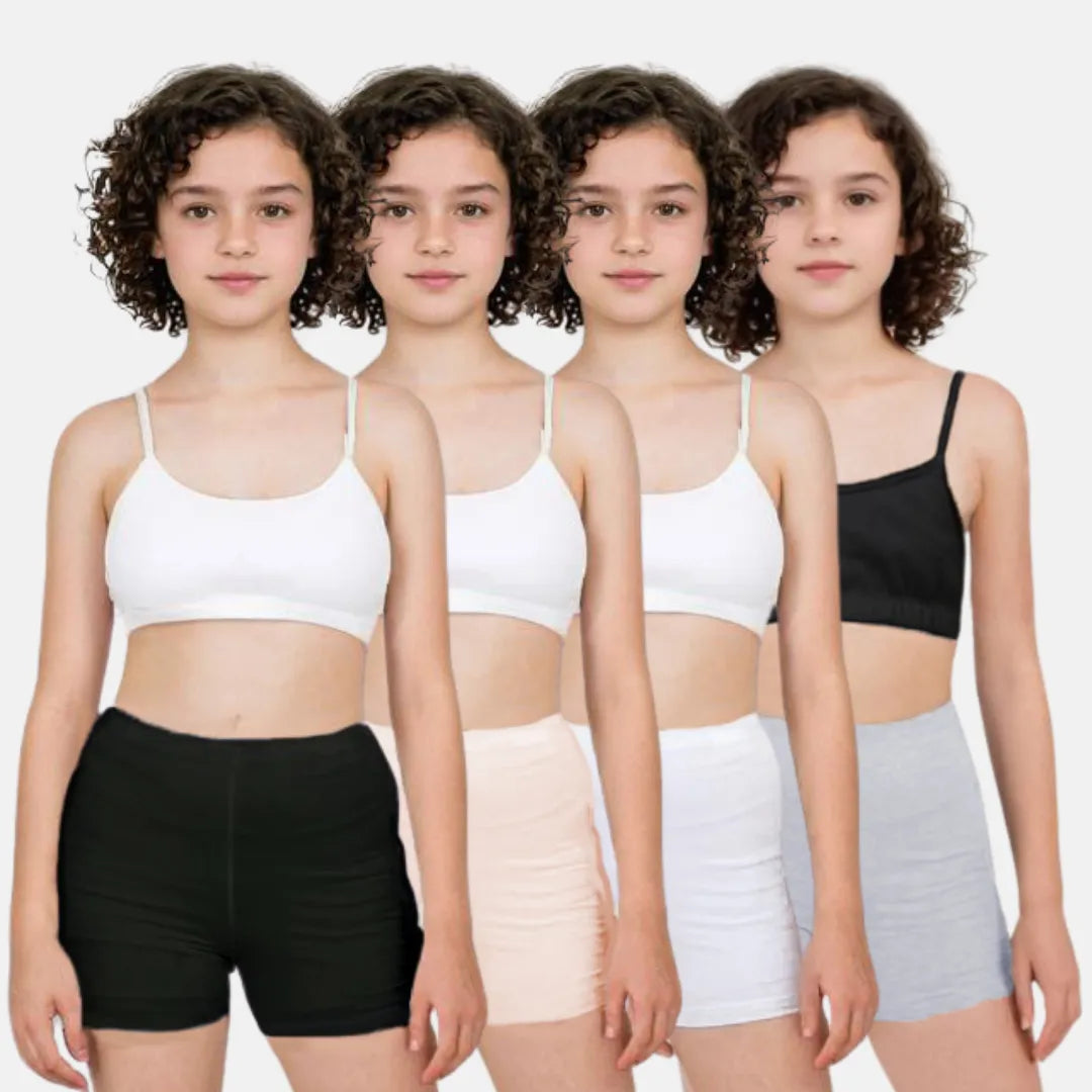 Cotton Shorties Black, White, Skin & Grey