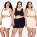 Cotton Shorties Navy Blue, White & Skin