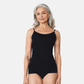 Cotton Spaghetti Strap Tops For Seniors Black Pack Of 1