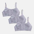 Cotton Teenager Bra Grey Pack 3