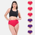 Cotton Underwear High Waist Dark Pink & Magenta Pack Of 6