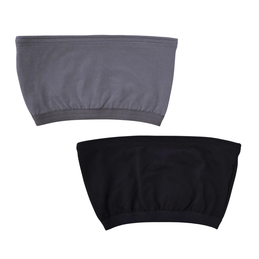 Crop Top Tube Bra For Girls Steel Grey & Navy Blue