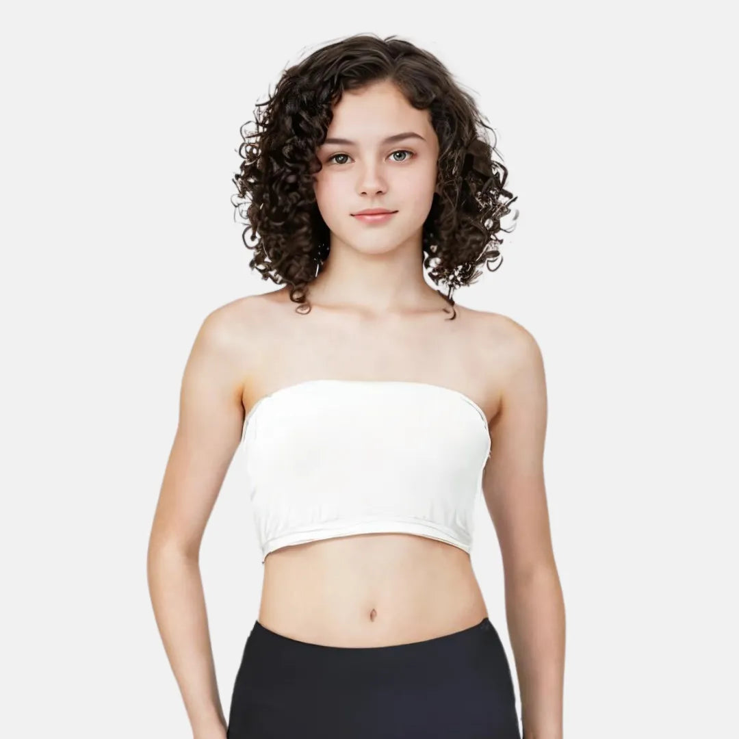 Crop Top Tube Bra For Girls White
