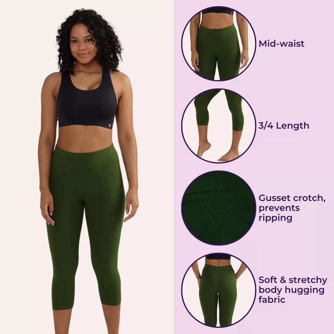 Capri Leggings Green Color