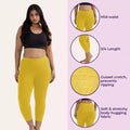 Cropped Leggings For Plus Size Features Yellow