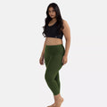 Cropped Leggings For Plus Size Green