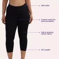 Cropped Leggings For Plus Size Main Features Black