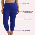Cropped Leggings For Plus Size Main Features Blue
