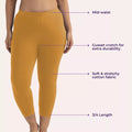 Cropped Leggings For Plus Size Main Features Caramel