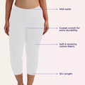 Cropped Leggings For Plus Size Main Features White
