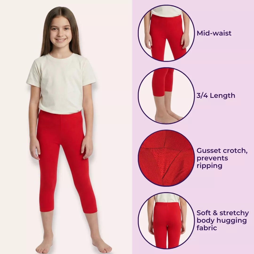 Teen Capris-Red