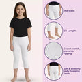 Cropped Leggings For Teens Features-White